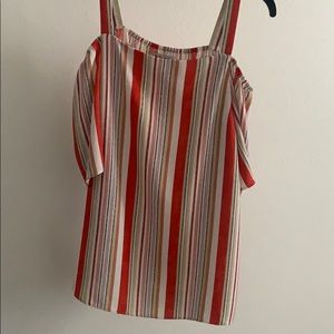 Off the shoulder striped tank top. Size medium.